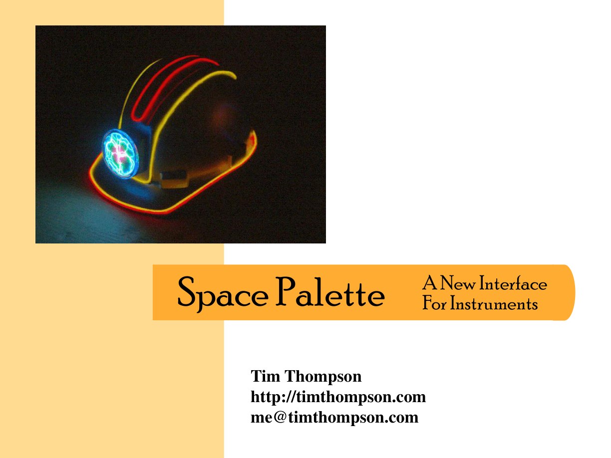 Slide preview: I gave a talk about the UI aspects of the Space Palette. Here are the slides .